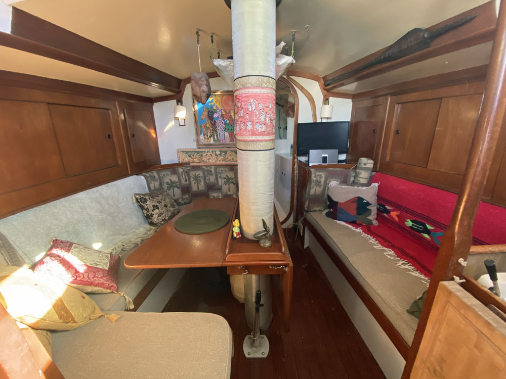 Dining area on a Moody 44 sailboat