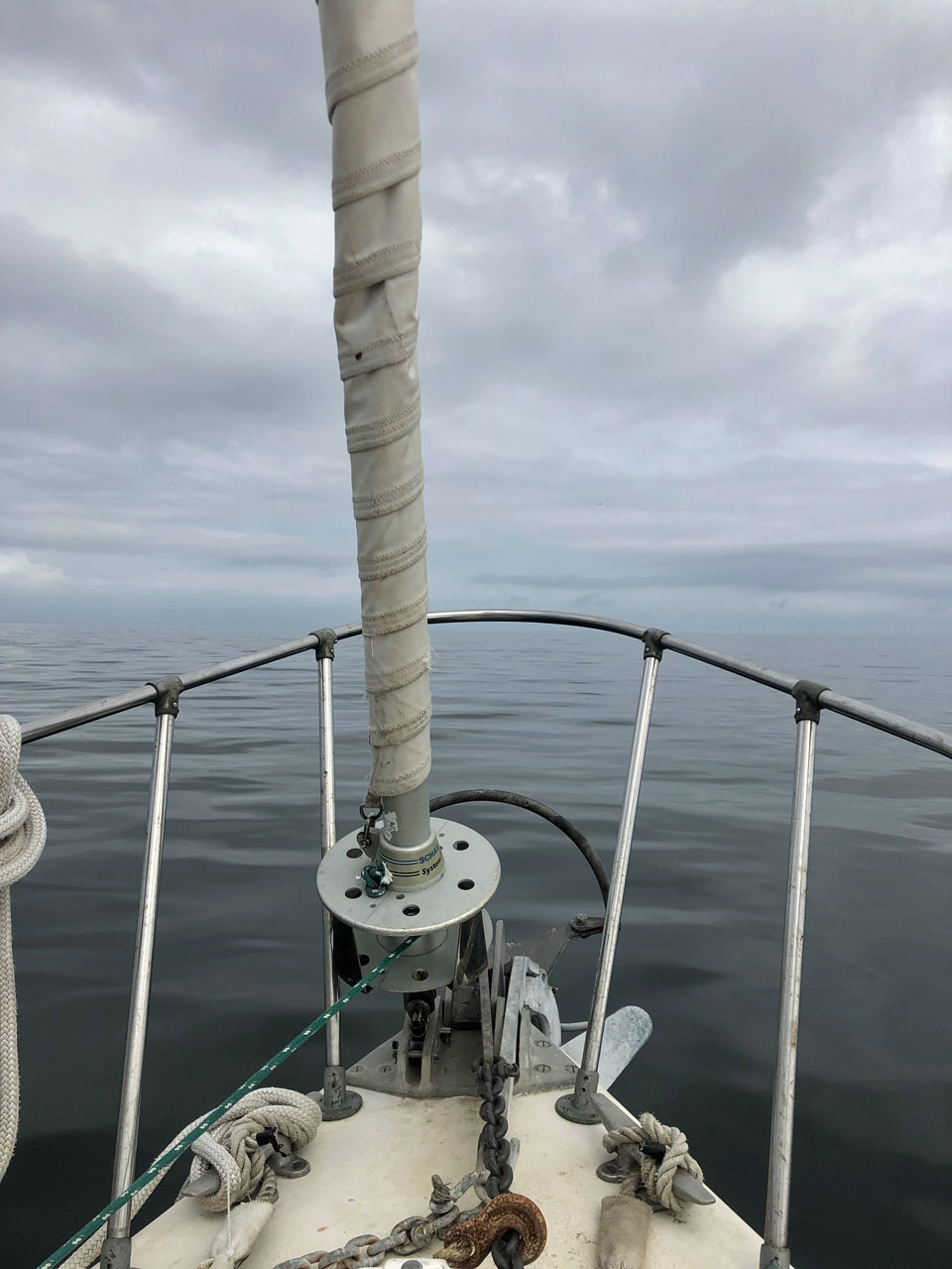 The stemhead of a Morgan 41 Out Island ketch