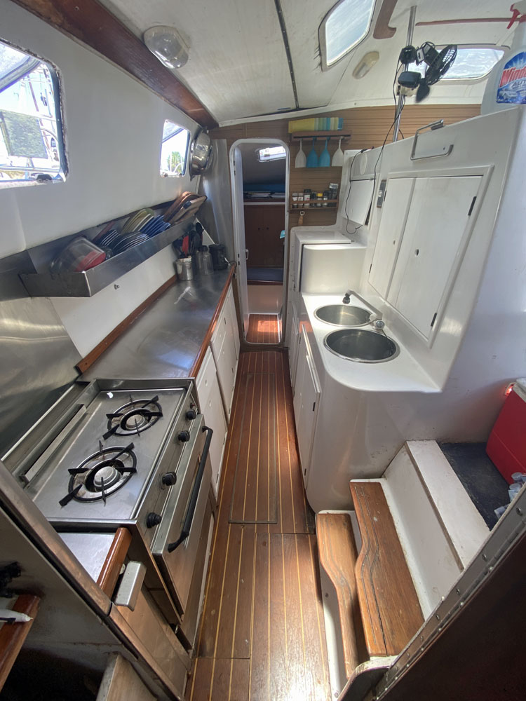 The galley on a PDQ 36 catamaran