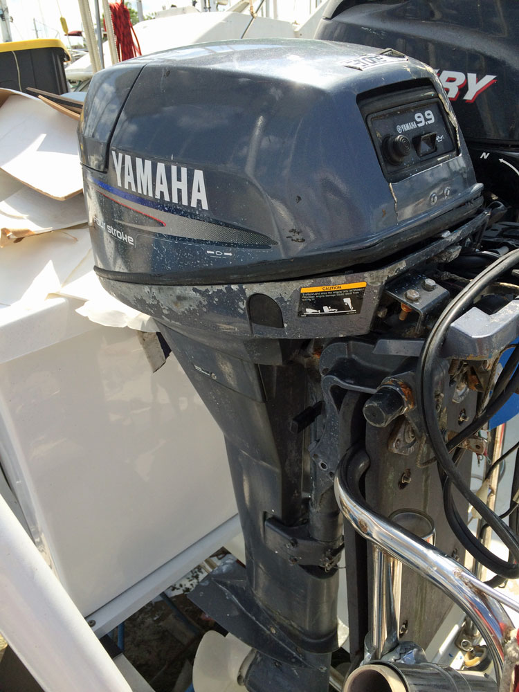 A 9.9hp 4-stroke outboard motor