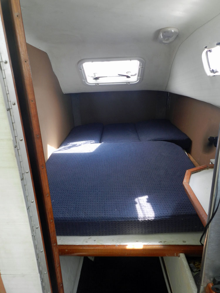 A sleeping berth in a PDQ 36 catamaran