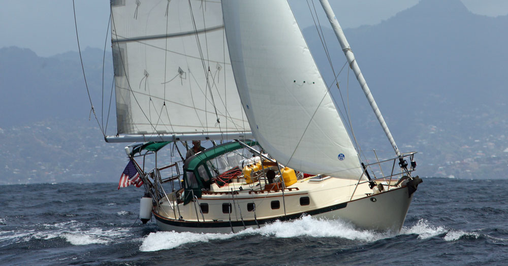 A Pacific Seacraft Crealock 37 under sail