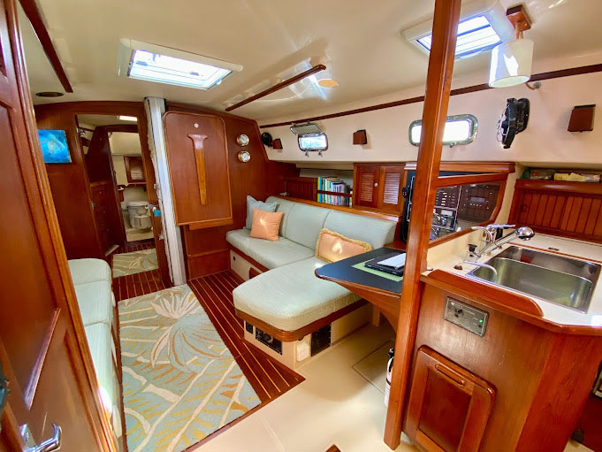 Sitting area on a 40 ft cruising yacht