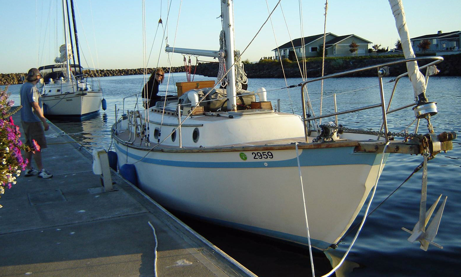 'Mischief', a Southern Cross 31 cutter alongside the dock