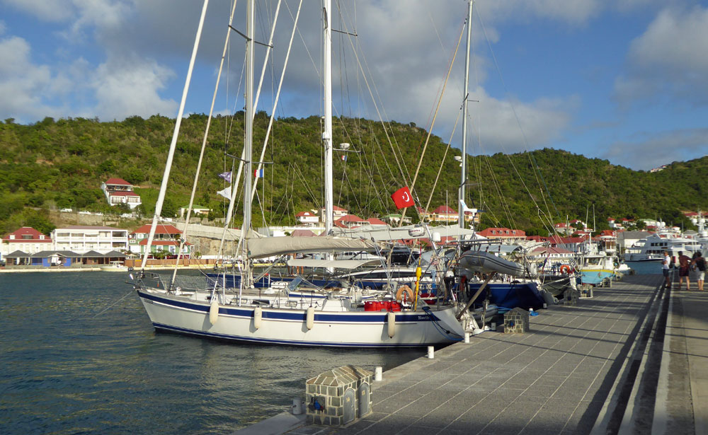 Yachts in Port of Gustavia, St Barts, one of the Leeward Islands of the Caribbean