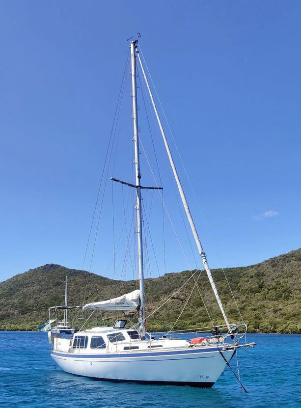 'Freja', a Voyager 35 Sailboat anchored