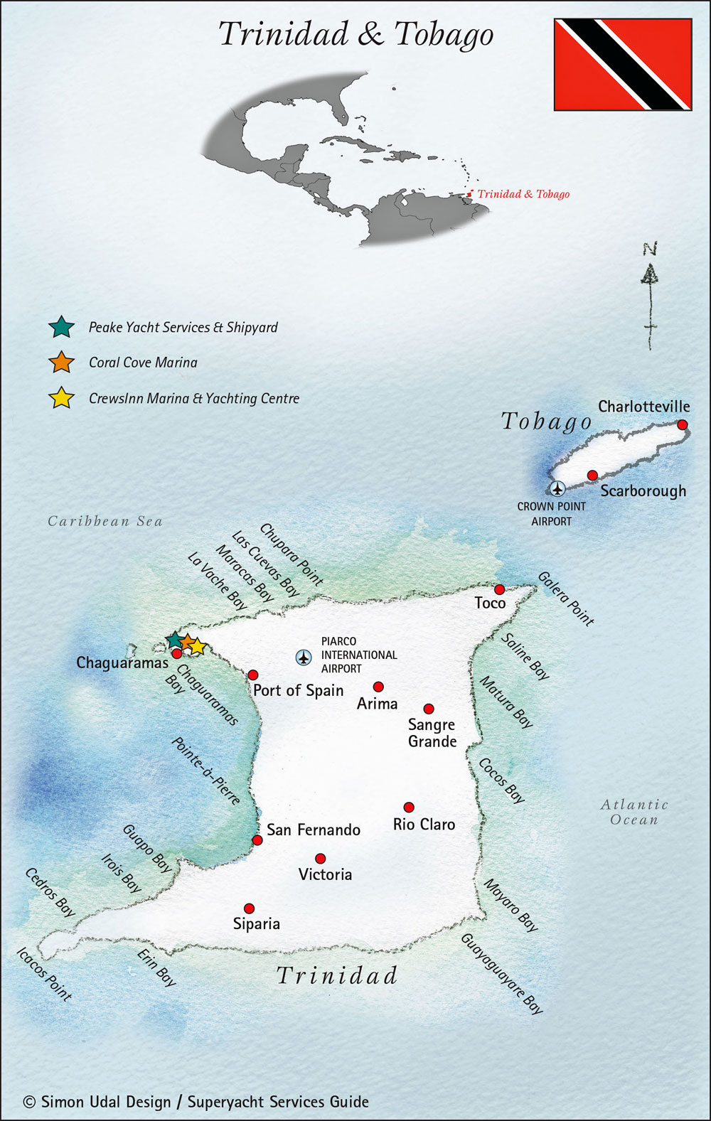 Map of Trinidad & Tobago