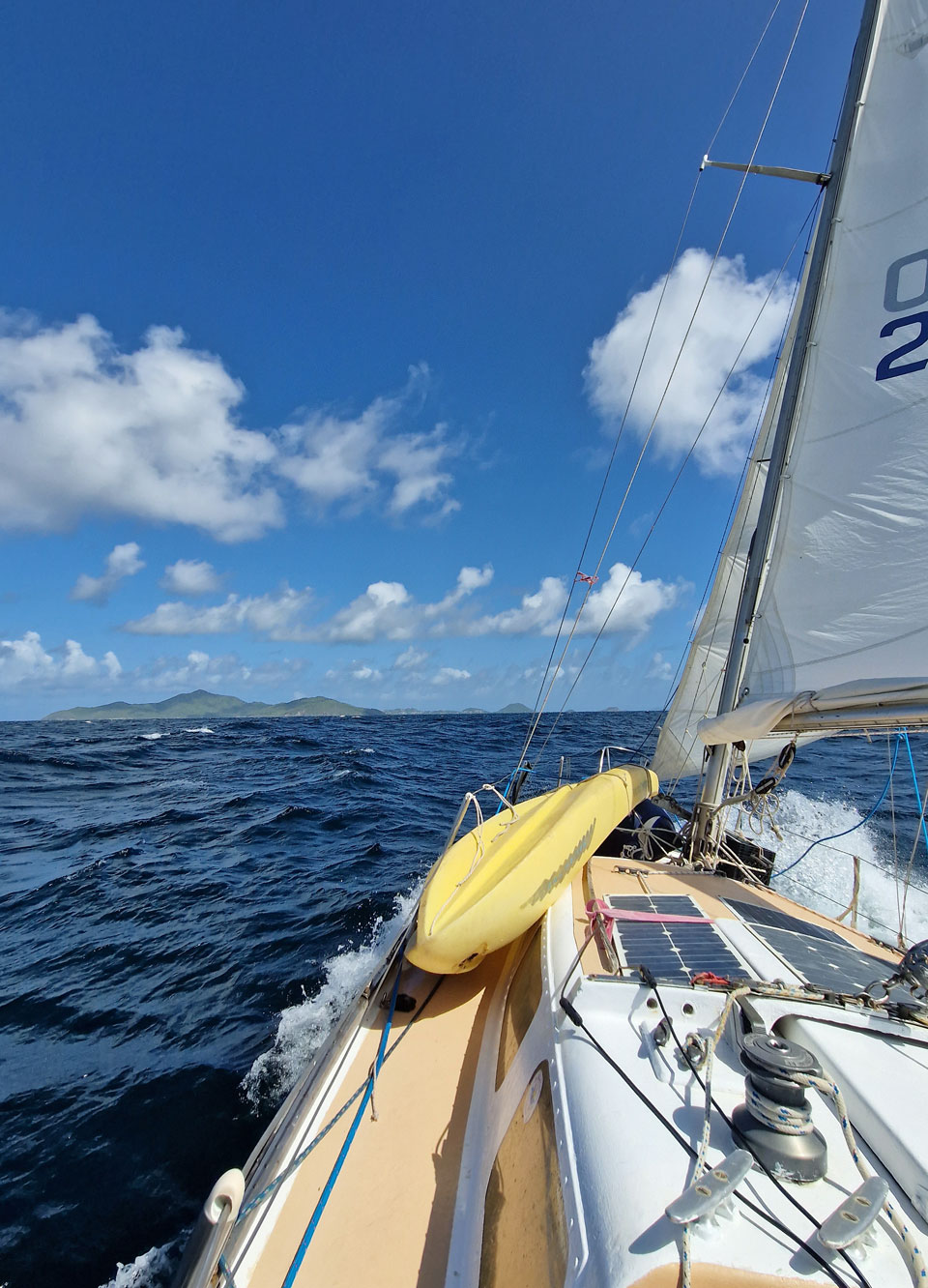 The sailboat 'Calypso' beating to windward