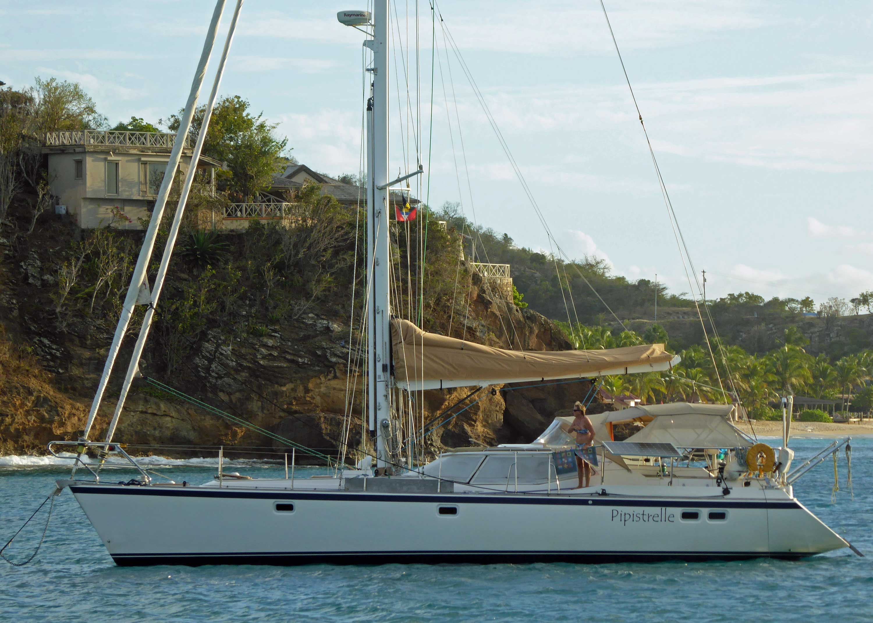 A solent rigged sailboat