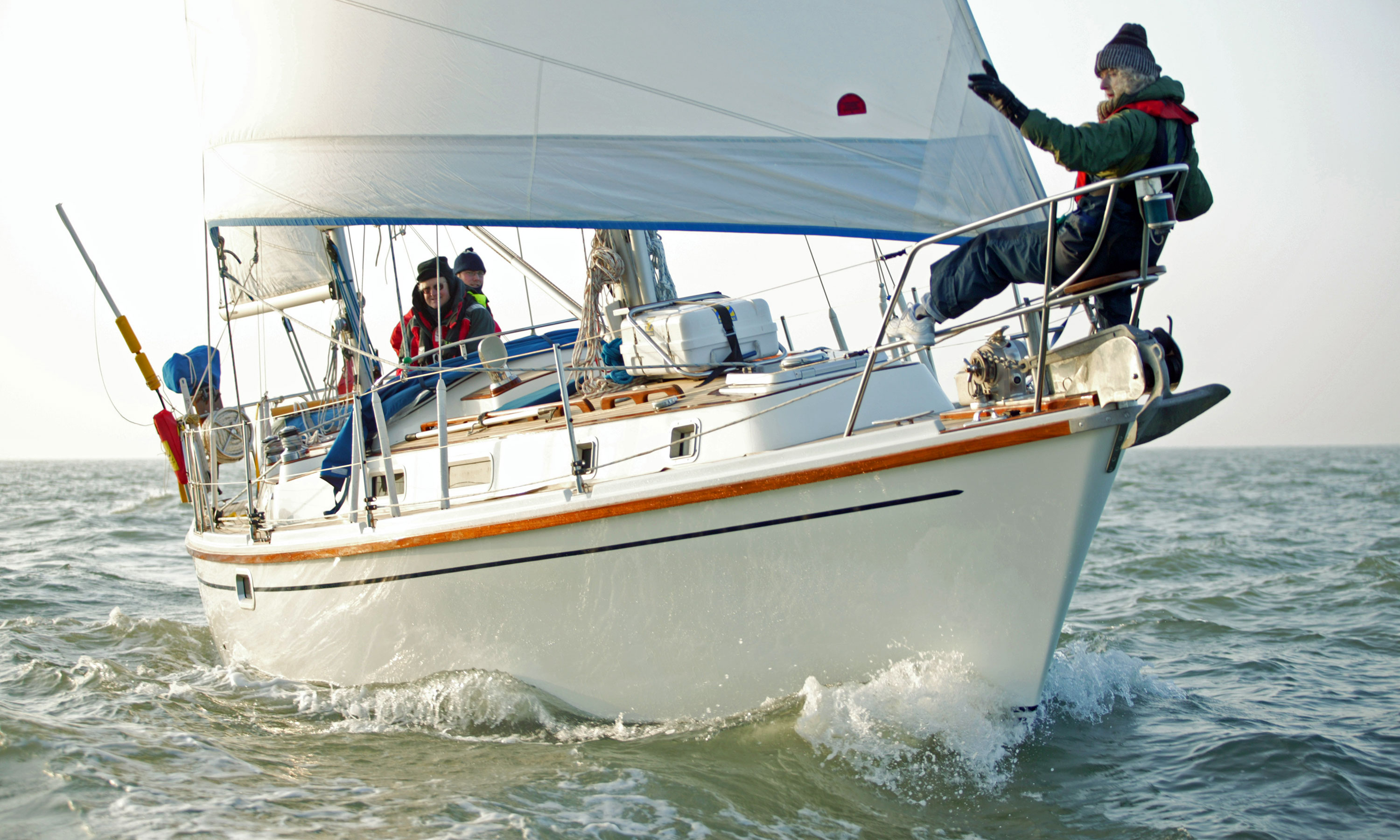 A Westerly Conway 36 sailboat making good progress under full sail