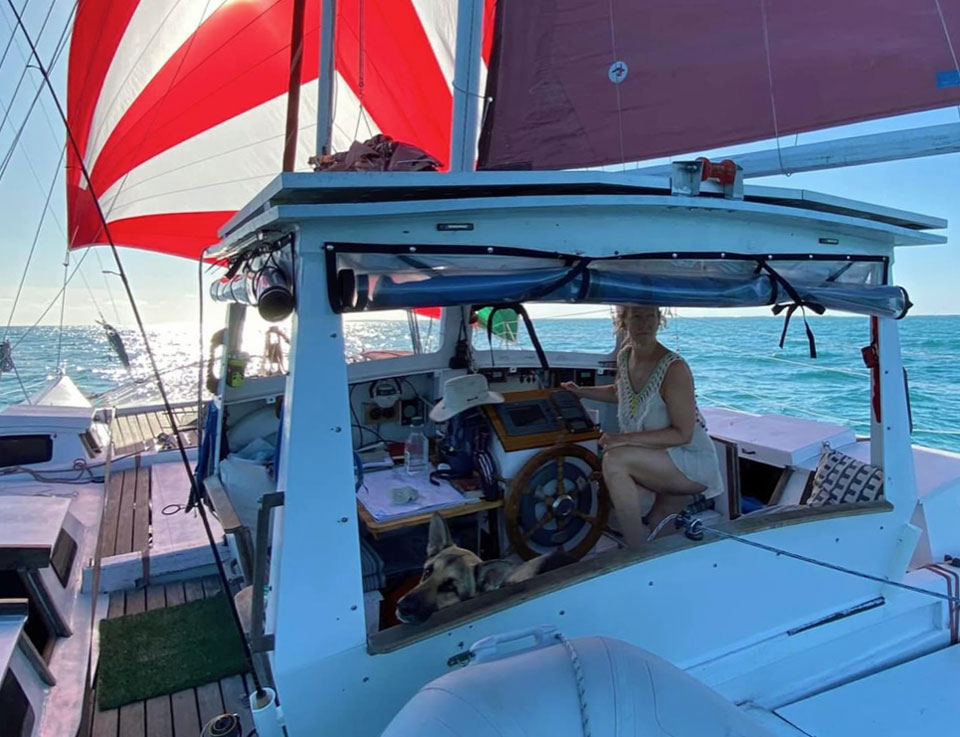 Wharram Tiki 38 running before the wind