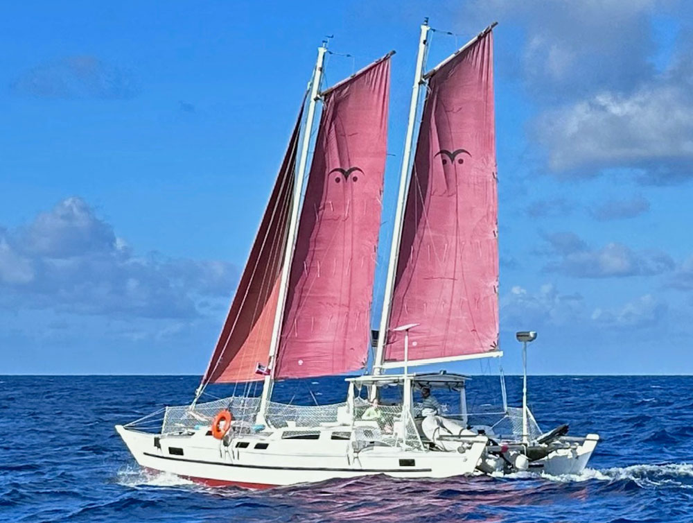 Wharram Tiki 38 under sail