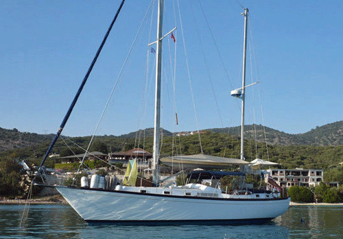 A Whitby 42 cutter headed ketch rigged cruising yacht