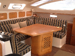 saloon in a modern cruising catamaran