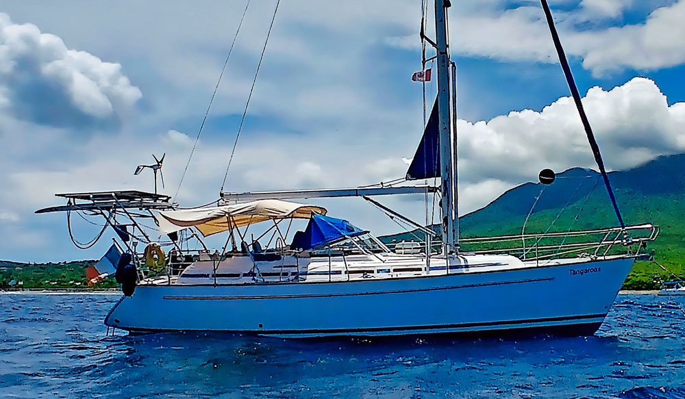 'Tangaroa II', a Bavaria 38 Ocean at anchor