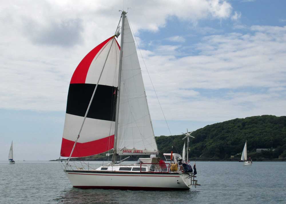 Sailboat 'The Sarah James', an entrant in the 2015 Jester Challenge