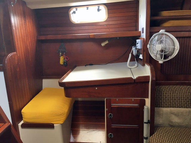 The navigation station on a Morgan Classic 41