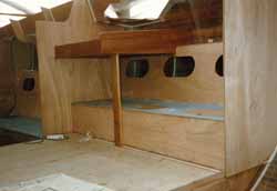 building the chart table and navigators berth on a wooden boat