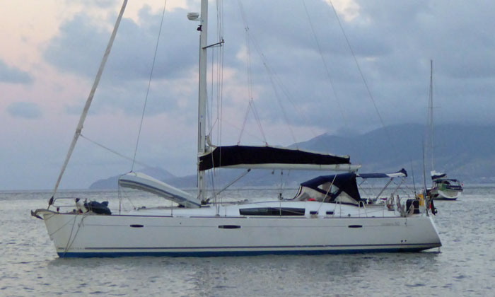 A Beneteau Oceanis 50 sailboat