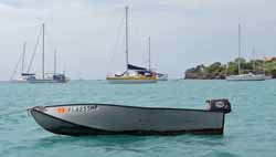 An aluminium folding dinghy