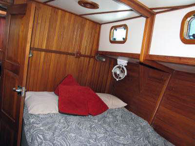 The double berth on a Dudley Dix Hout Bay 40 Sailboat