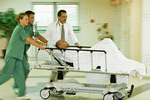 man on stretcher