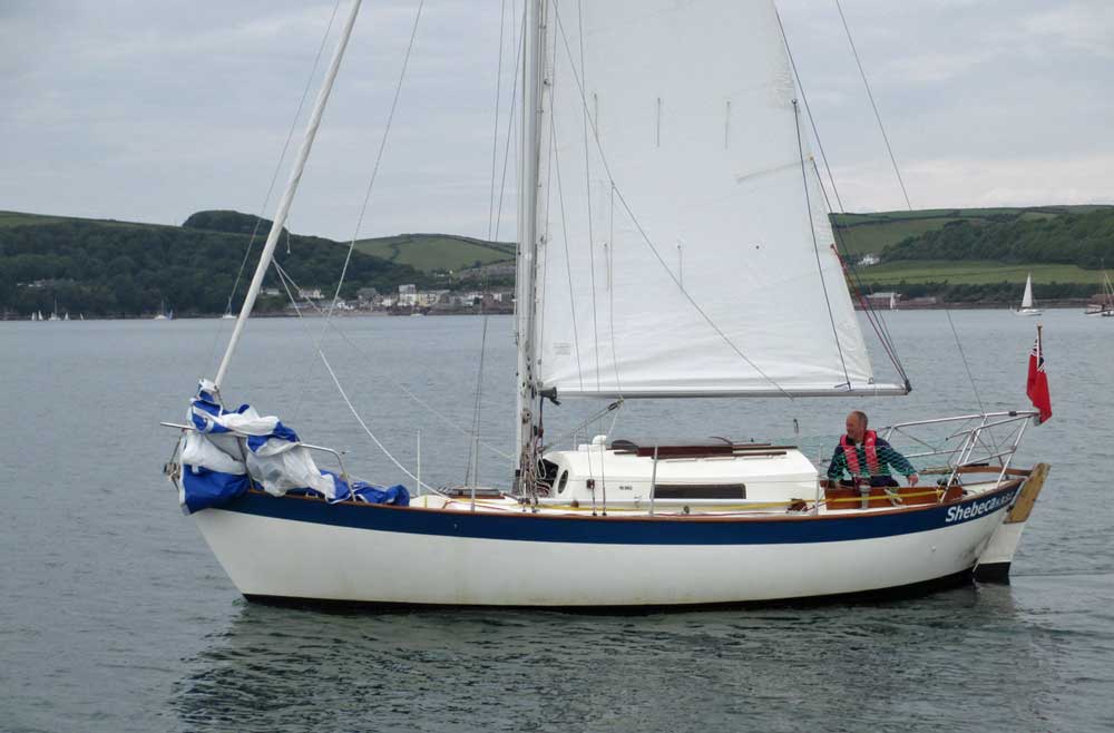 Sailboat 'Shebeca', an entrant in the 2015 Jester Challenge for small sailboats