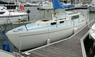 An Albin Vega 27 sailboat