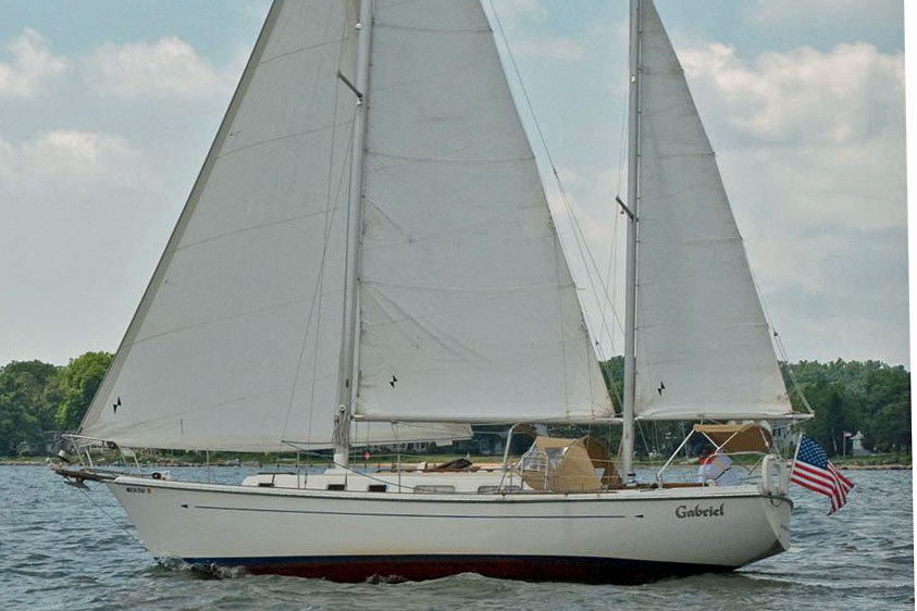 <i>'Gabriel'</i>, an aft-cockpit ketch-rigged version of the Allied Princess 36 cruising yacht.