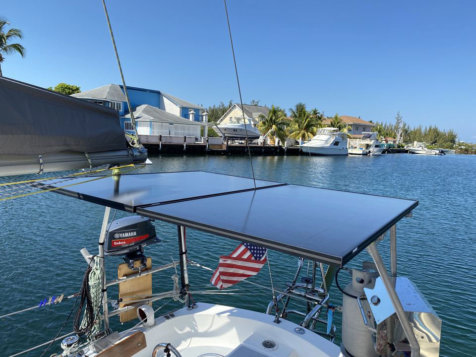 Allied Seawind MkII sailboat - solar panels