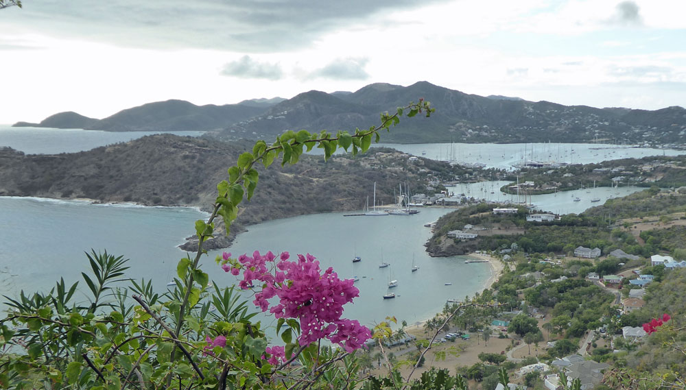The view over English Harbour Antigua from Shirley Heights