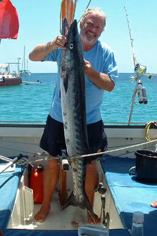 55lb Barracuda caught from sailboat 'Alacazam'.