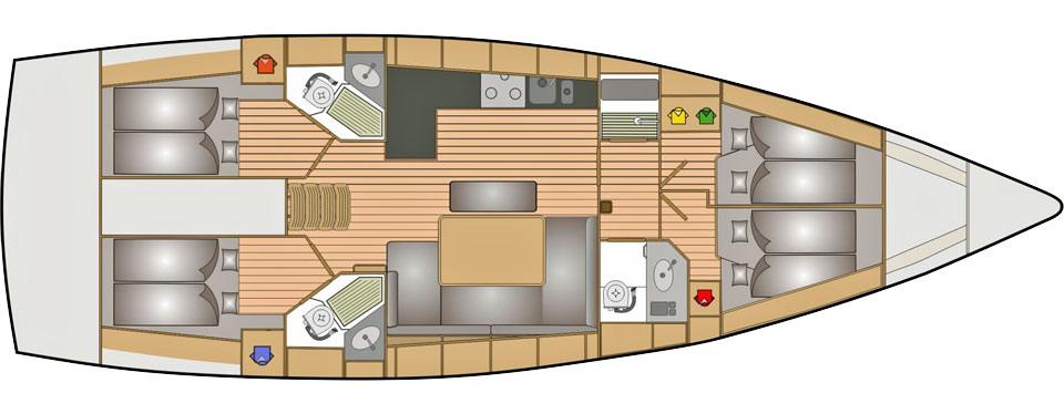 Bavaria 46 accommodation layout