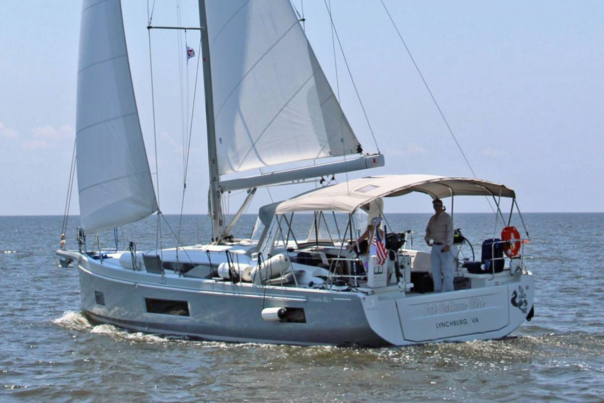 A Beneteau Oceanis 46.1 making good progress under sail