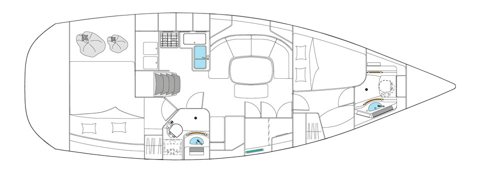 Beneteau Oceanis 393 cabin layout