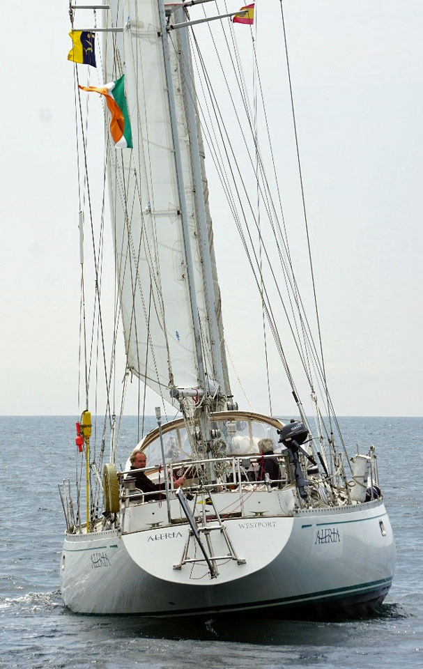 'Aleria', a Bowman 57 sailboat, stern view