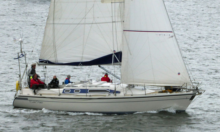 'River Dance', a Dehler 36 CWS under sail