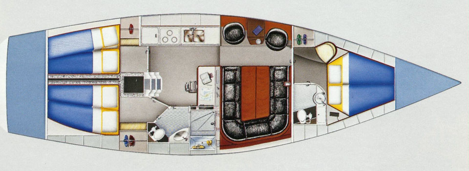 Dehler 43 CWS accommodation plan