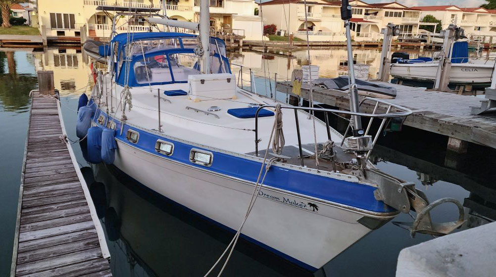 Morgan 41, 'Dream Maker', on dock