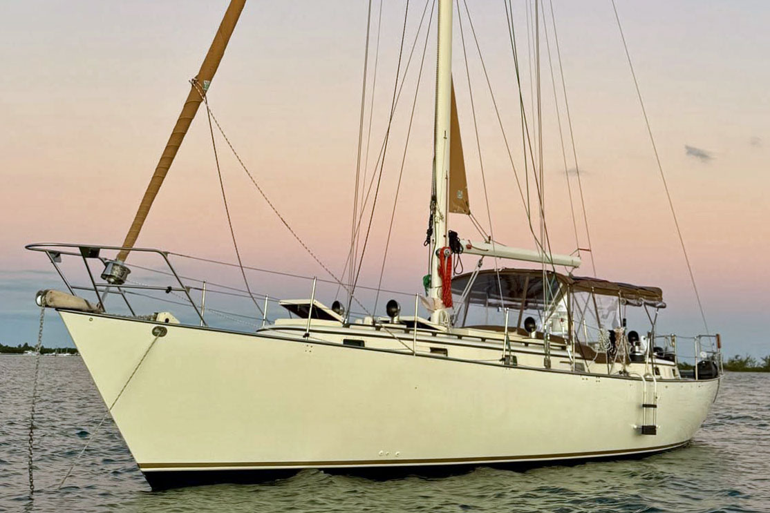 A Formosa 46 sailboat at anchor
