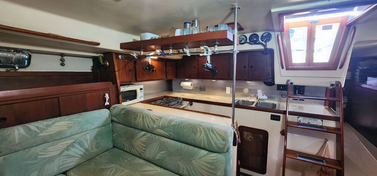 Morgan 41, 'Dream Maker', galley from saloon