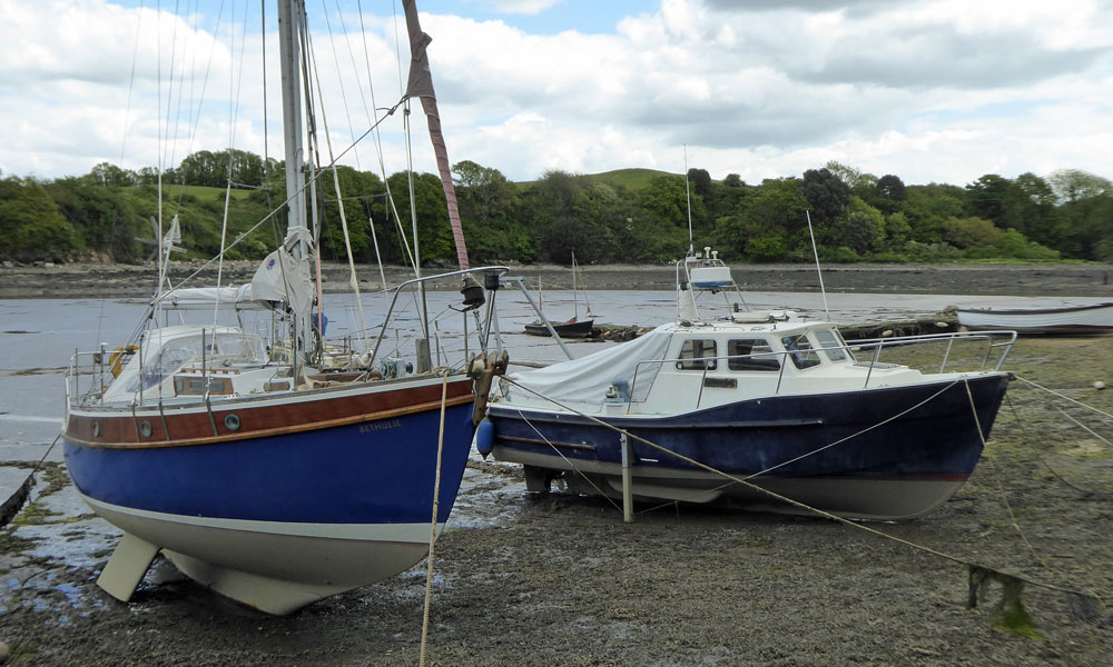 Boats on half-tide moorings