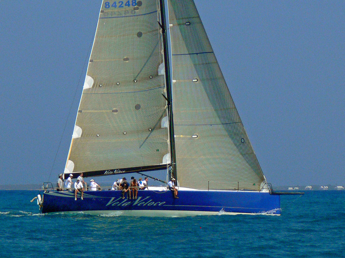Vela Veloce raceboat competing in the Heineken Regatta, St Martin, West Indies