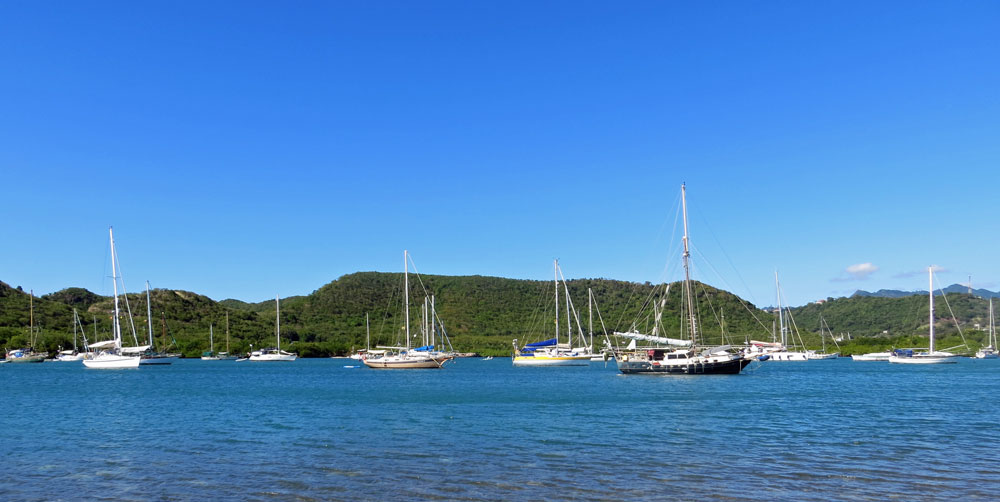 Hog Island anchorage is popular with liveaboard cruisers