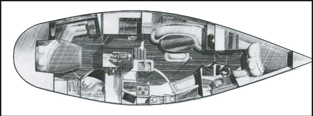 Hunter Passage 42 'Wahoo' accommodation plan