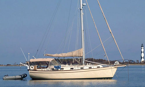 'Ermelind', an Island Packet 38 Sailboat at anchor