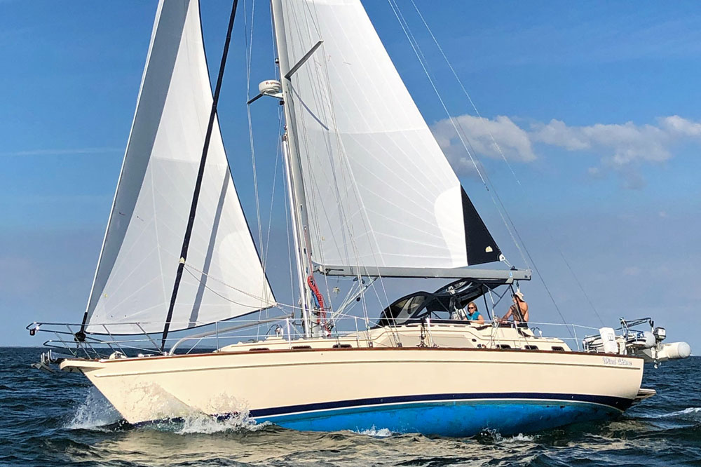 An Island Packet 465 under sail