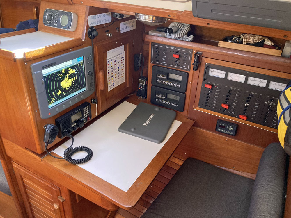 Navigation Station on a J/40 sailboat