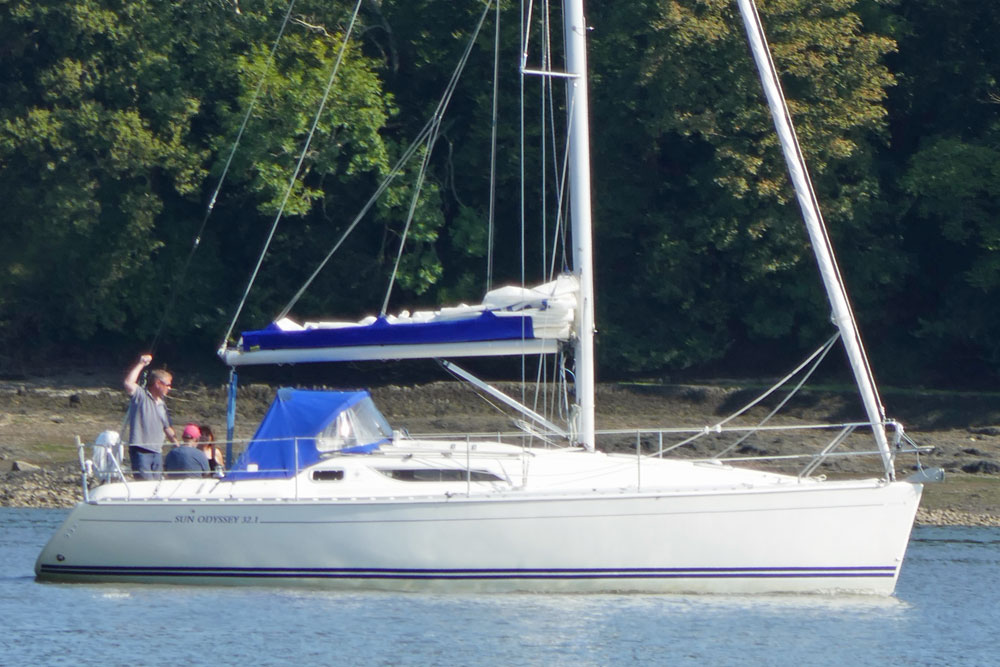 A Jeanneau Sun Odyssey 32-1 on the River Tamar, UK