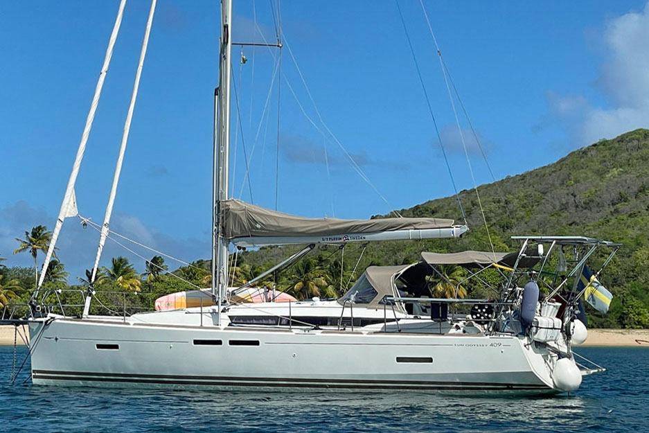 A Jeanneau Sun Odyssey 409 sailboat